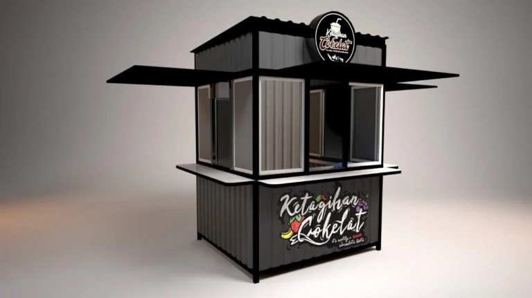 booth minuman dengan ukuran yang tidak terlalu besar, tapi unik dan menarik