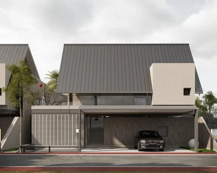 contoh fasad rumah 1 lantai modern